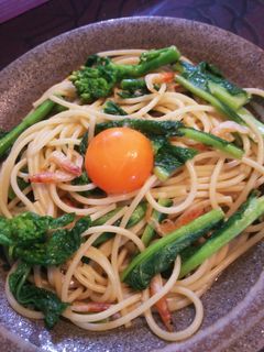桜えびと菜の花の春和風パスタ-レシピのメイン写真