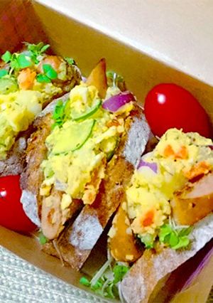 簡単☆お弁当に♪ポテサラでバゲットサンド-レシピのメイン写真