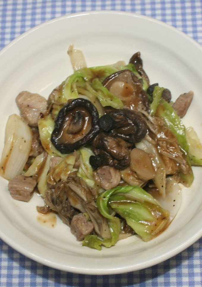 乾燥きのこと春野菜のオイスターソース炒め-レシピのメイン写真