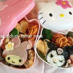 รูปของ マイメロちゃん&クロミちゃん（キャラ弁）