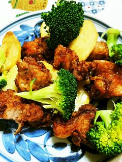 鶏の唐揚げと素揚げじゃがいもの甘酢漬け-レシピのメイン写真