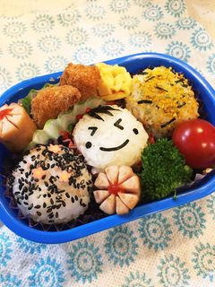 簡単*可愛い*三色おにぎり弁当-レシピのメイン写真