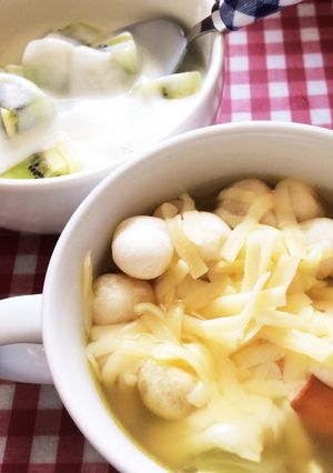 簡単 お麩で代用！オニオングラタンスープ-レシピのメイン写真