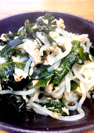 ワカメとツナのこんにゃく炒め-レシピのメイン写真