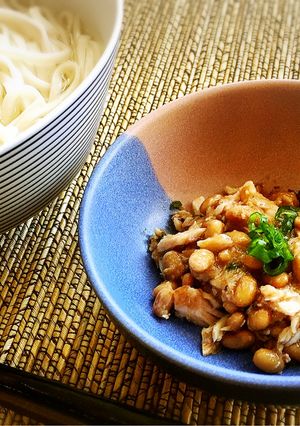 ひっぱりうどん ツナ缶と納豆で作るよ!-レシピのメイン写真