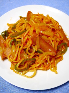 簡単!懐かしい給食のソフト麺☆ナポリタン-レシピのメイン写真