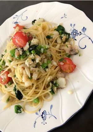 春！菜の花とタラのペペロンチーノ-レシピのメイン写真