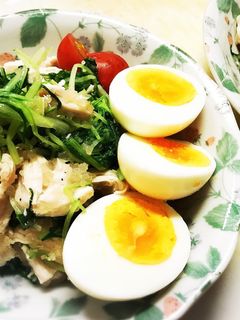 水菜と鶏ササミのヘルシーサラダ☆-レシピのメイン写真