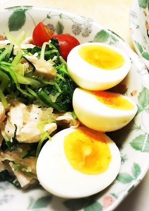 水菜と鶏ササミのヘルシーサラダ☆-レシピのメイン写真