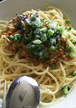 1人ランチに☆コク旨！納豆マヨパスタ-レシピのメイン写真
