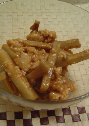 ★レンジのみ！鶏ひき肉ゴボウ酢味噌和え★-レシピのメイン写真