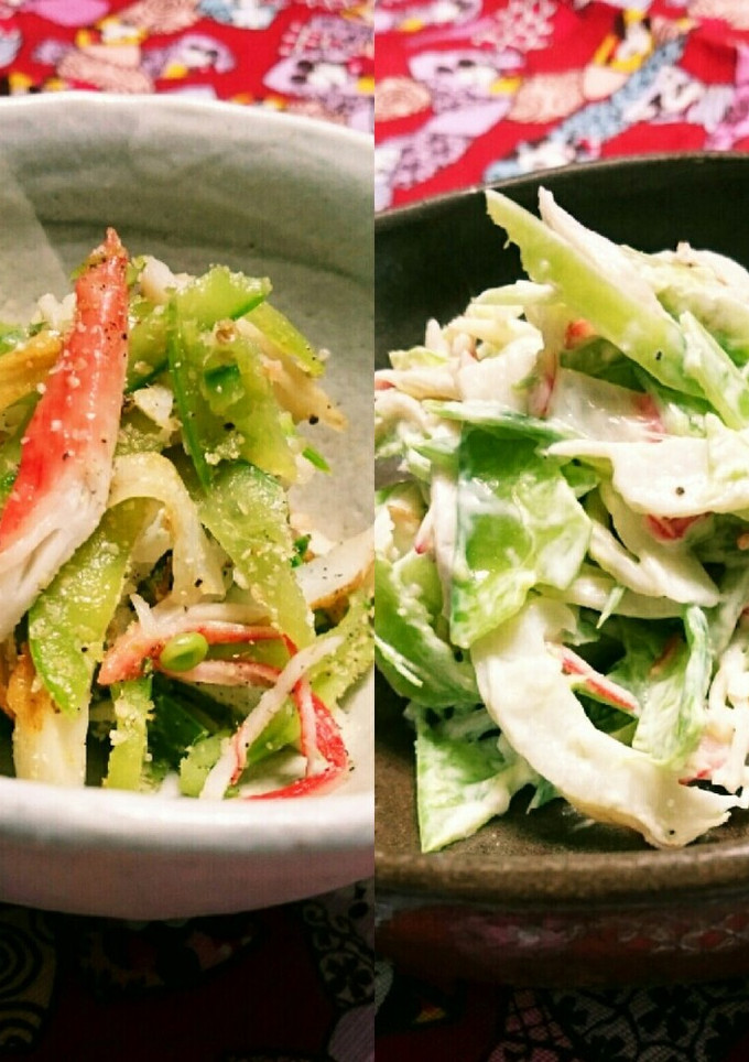 砂糖えんどうの胡麻和え&マヨサラダ-レシピのメイン写真