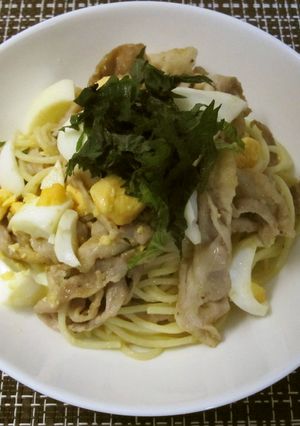 豚肉とゆで卵のパスタ-レシピのメイン写真