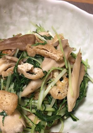 パパッと♫水菜と舞茸のだし炒め-レシピのメイン写真