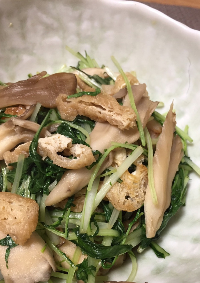 パパッと♫水菜と舞茸のだし炒め-レシピのメイン写真