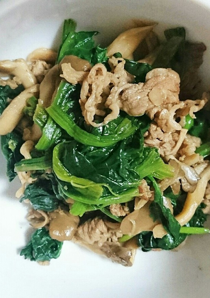 減塩☆ほうれん草と牛肉のバター醤油炒め-レシピのメイン写真