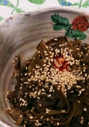 こっくり味つけ☆牛ごぼう-レシピのメイン写真
