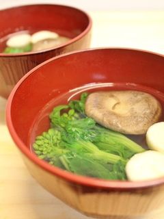 昼夕おもてなし♪菜の花エリンギのすまし汁-レシピのメイン写真