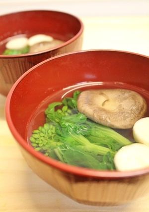 昼夕おもてなし♪菜の花エリンギのすまし汁-レシピのメイン写真
