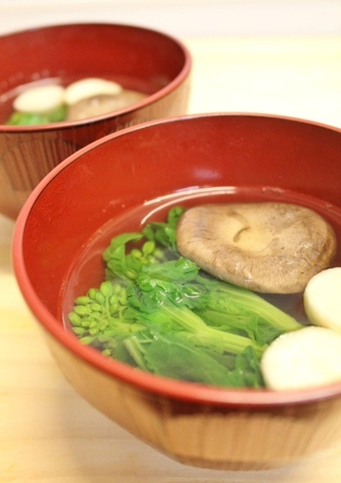 昼夕おもてなし♪菜の花エリンギのすまし汁-レシピのメイン写真