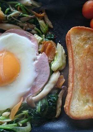 ホットプレートde楽チン★朝食パン-レシピのメイン写真