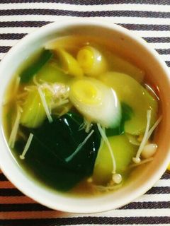 チンゲン菜とえのき茸白ネギ中華スープ-レシピのメイン写真