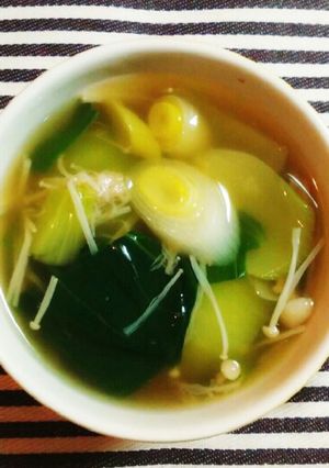 チンゲン菜とえのき茸白ネギ中華スープ-レシピのメイン写真