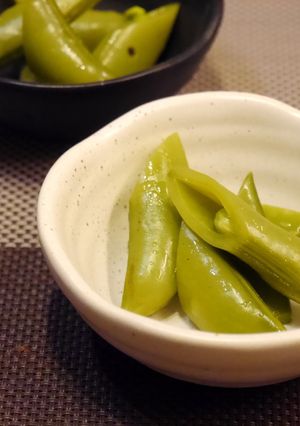 スナップエンドウのわさび醤油漬け-レシピのメイン写真