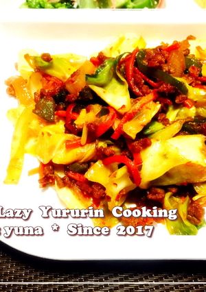 パパッと簡単！ピリ辛で美味♪挽肉野菜炒め-レシピのメイン写真