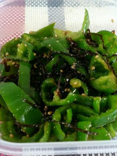 ピーマンと塩昆布のゴマ油炒め☆-レシピのメイン写真