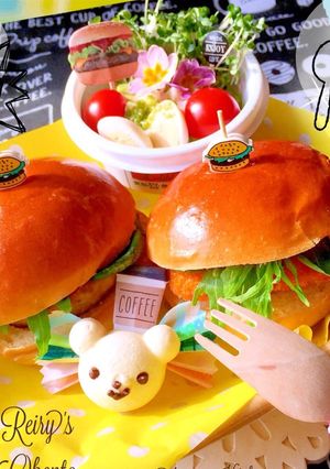 バーガーランチ サラダとくまちゃんタルト-レシピのメイン写真