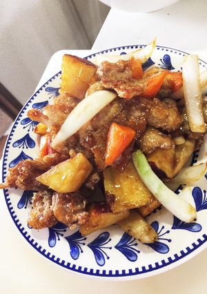 パリパリ鶏皮と根菜の甘酢炒め-レシピのメイン写真