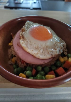 包丁いらず朝食ハムエッグ-レシピのメイン写真