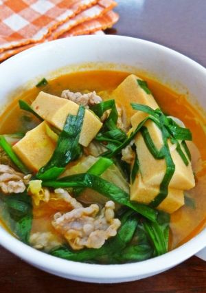 高野豆腐のチゲ風ピリ辛スープ-レシピのメイン写真