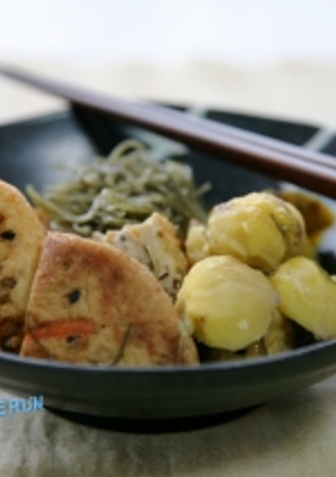 具だくさんがんも、栗、切り昆布の煮物-レシピのメイン写真