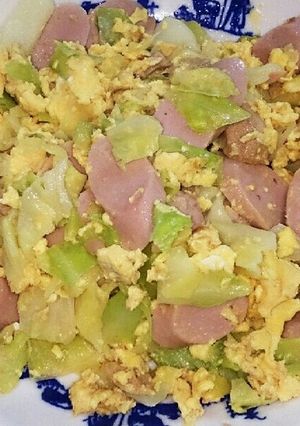 キャベツと魚肉ソーセージの炒め物-レシピのメイン写真