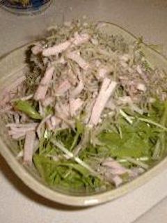 みず菜と豆腐とハムのサラダ-レシピのメイン写真