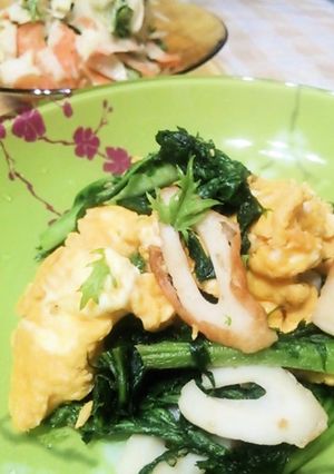 わさび菜とふんわり卵のさっと炒め☆-レシピのメイン写真