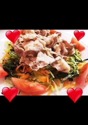 苦味軽減！水菜の豚しゃぶサラダ☆-レシピのメイン写真