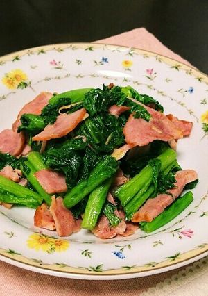わさび菜のベーコン炒め☆-レシピのメイン写真