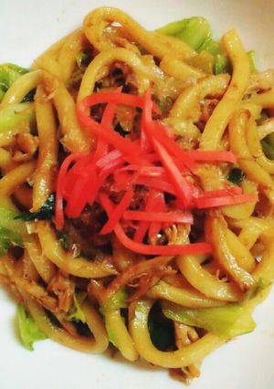 蒸し鶏の焼きうどん-レシピのメイン写真