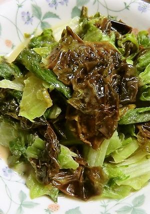 レタスの青い葉と岩ノリのゴマドレ味-レシピのメイン写真
