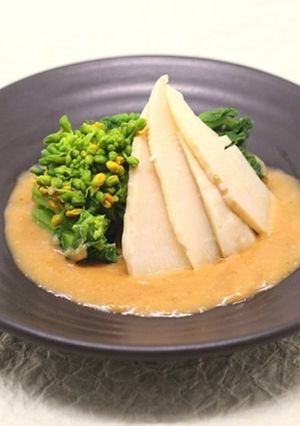 菜の花とたけのこの酢味噌かけ-レシピのメイン写真