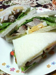 ♡照り焼きチキンと茹で卵の♥サンド♡-レシピのメイン写真