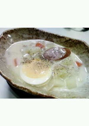 野菜たっぷり♪ゆで玉子入りミルクシチュー-レシピのメイン写真