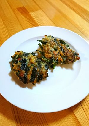節約おつまみ♬ニラ豆腐ふわふわ焼き-レシピのメイン写真