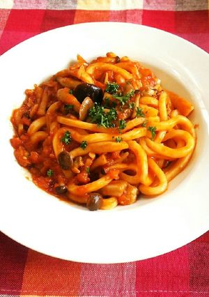 トマトソースde簡単♡ボンゴレ風うどん♪-レシピのメイン写真