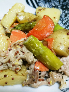 豚肉と春の彩り野菜マスタード炒め-レシピのメイン写真