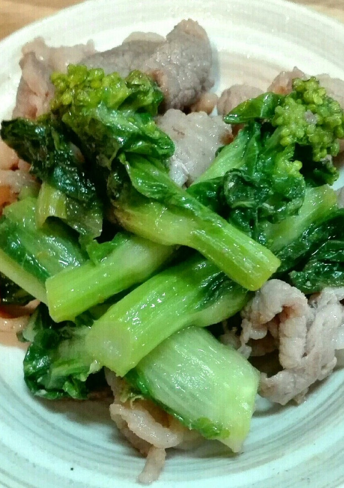菜の花と牛肉の炒め-レシピのメイン写真