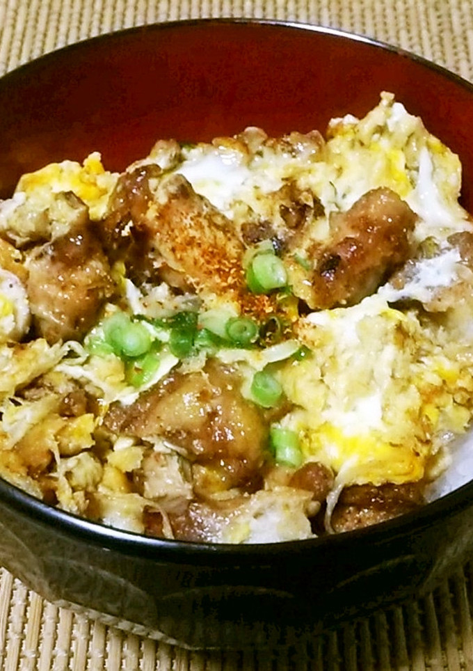 唐揚げリメイク！汁無し炒め親子丼-レシピのメイン写真